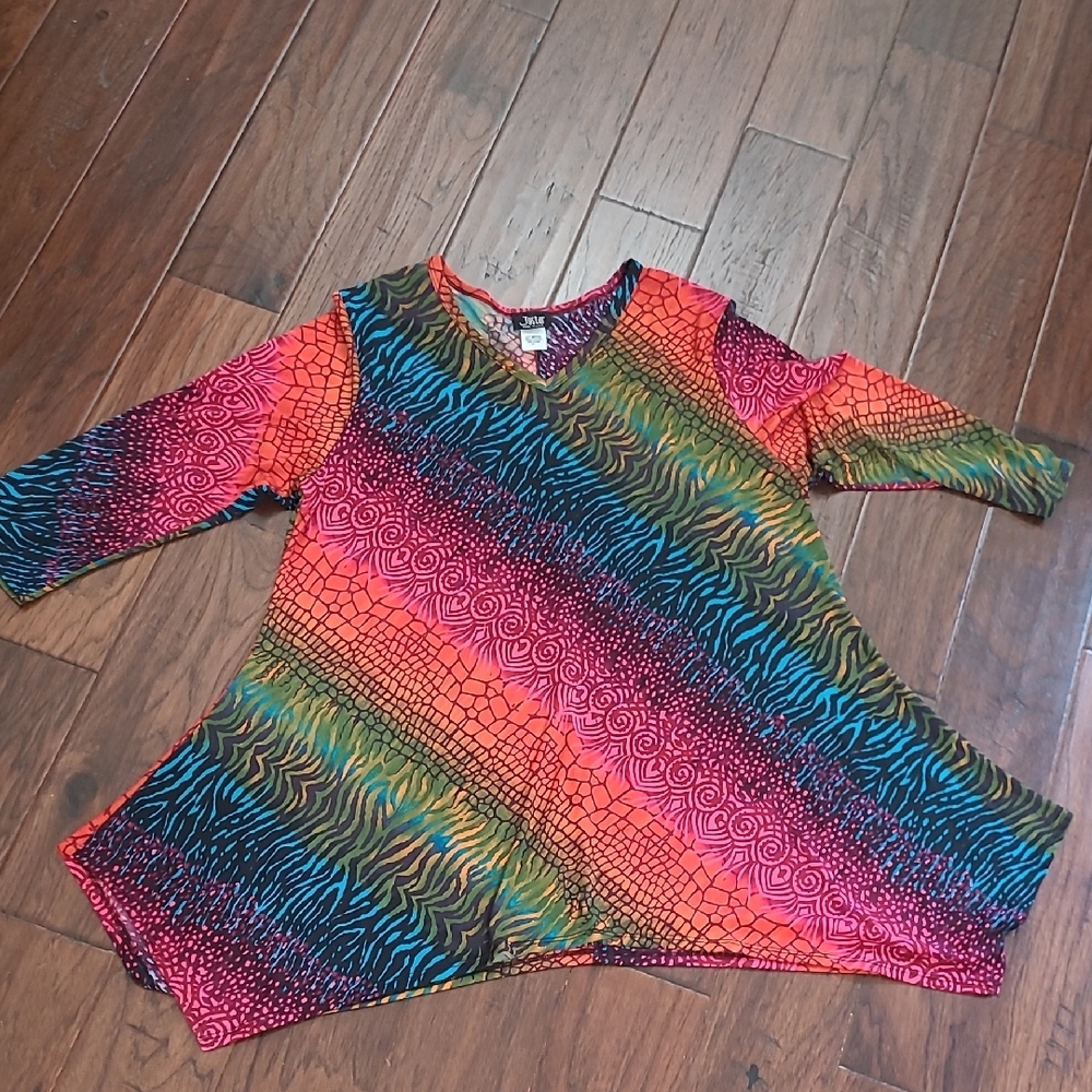 Jostar Vibrant Multicolor Tunic Top size XL